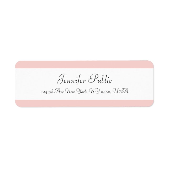 Etiqueta Blush White Hand Script Modelo Moderno de Mão Bran (Frente)
