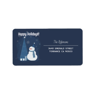 Etiqueta Boas Ideias de Natal de inverno Vintage Azul