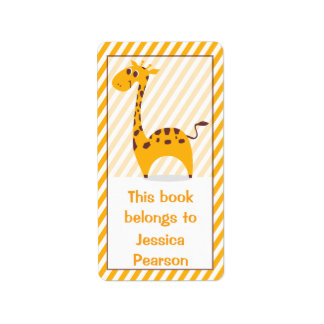Etiqueta Bobo Este Livro Pertence A Girafa Bookplate