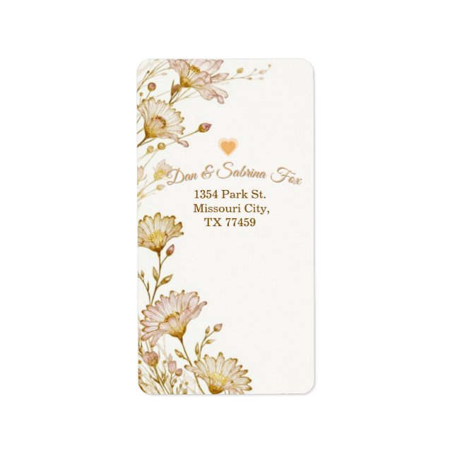 Etiqueta Bohemian, botanical style  (Frente)