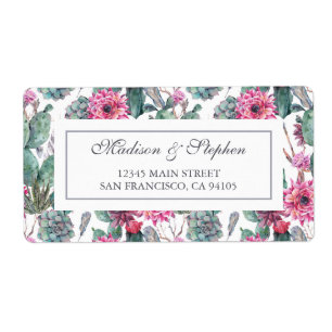 Etiqueta Bohemian Succulent & Floral - Casamento
