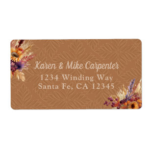 Etiqueta Bohemian Terracotta Sunflower Fall