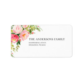Etiqueta Bohemian Watercolor Floral Wreath Wedding Address