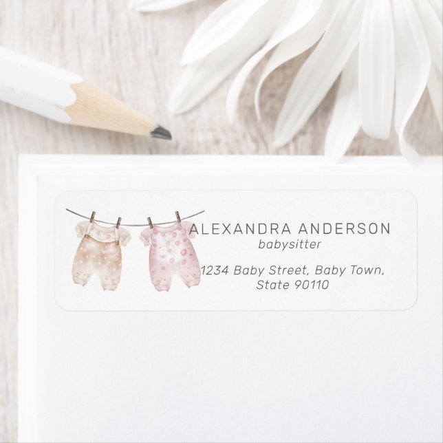 Etiqueta Boho Baby Clothes Babysitter Endereço de devolução (Insitu)