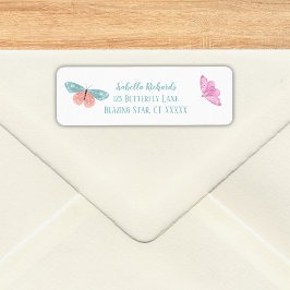 Etiqueta Boho Belas Borboletas Florais
