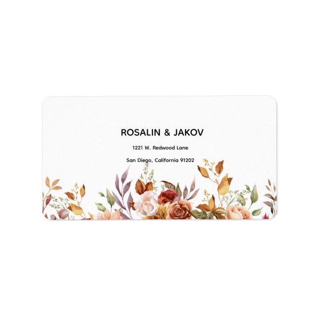 Etiqueta Boho Blush Floral Wedding Invitation (Frente)