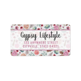 Etiqueta Boho Chic Rustic Feather Arrow Watercolor Bohemian