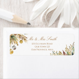 Etiqueta Boho Christmas elegante aquarela