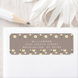Etiqueta Boho Daisy Chain Floral Taupe Endereço de Devoluçã