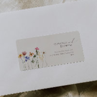 Boho Flor Silvestre Bege RSVP Endereço de Retorno 