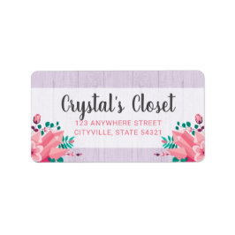 Etiqueta Boho Floral Cristais Boutique Rosa Xadrez Romântic