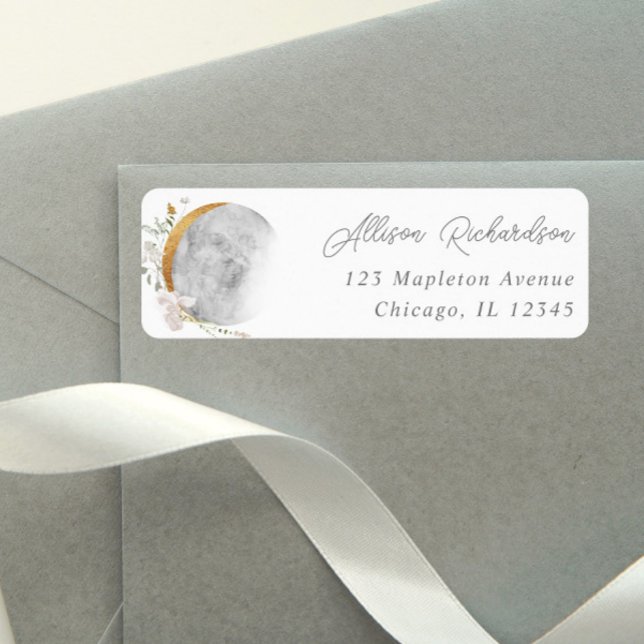 Etiqueta Boho floral Moa moderna aquarelas (Criador carregado)