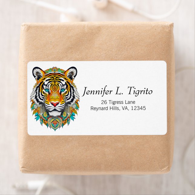 Etiqueta Boho Hippie Chic Floral Year of the Tiger (Insitu)