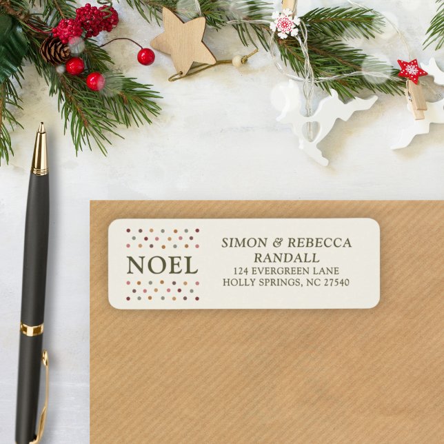 Etiqueta Boho Natal Casa de Campo Rústica Simples Natal  (Perfect blend of festive, farmhouse, and personal for your Christmas mail this season.)