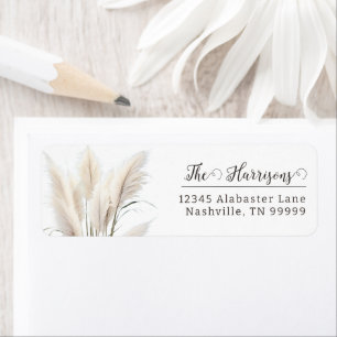 Etiqueta Boho Pampas Grass Endereço