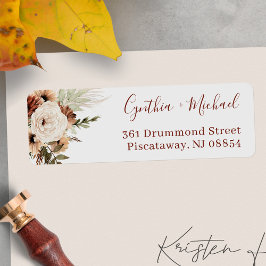 Etiqueta Boho Pampas Grass Floral Terracotta Terthy