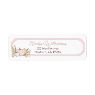 Etiqueta Boho Pink Abóbora Aniversário de 1 ano
