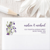 Boho Purple Wildflower Address