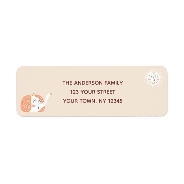 Etiqueta Boho Ray da Sunshine Elephant Return Address (Frente)