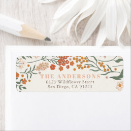 Etiqueta Boho Retro Wildflower