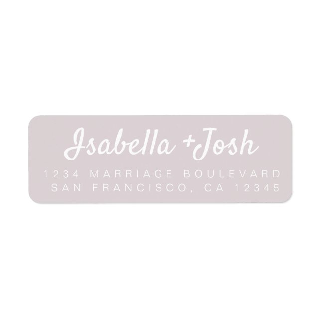 Etiqueta Boho Script Pastel Purple Wedding Endereço de Devo (Frente)