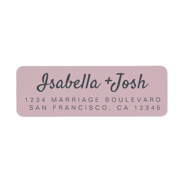 Etiqueta Boho Script Pastel Purple Wedding Endereço de Devo (Frente)