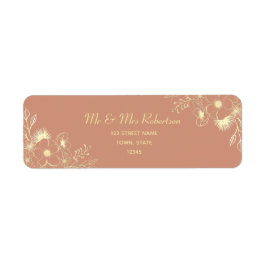 Etiqueta Boho Terracotta Endereço de Devolução de Casamento