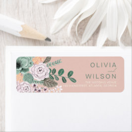 Etiqueta Boho Verde Sage e Chic Floral Flores I