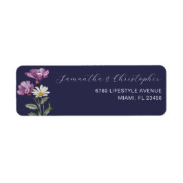 Etiqueta Boho Wildflower Dark Purple Address