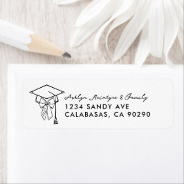 Etiqueta Boina de Formatura Minimalista com Laço