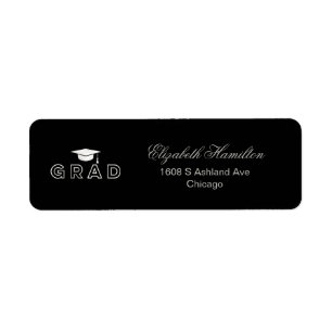 Etiqueta Boina de Graduação Faux Folha Prata Elegante Gradu