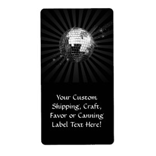 Etiqueta Bola do disco do espelho no preto