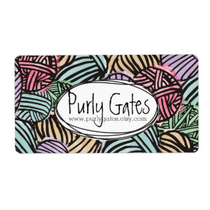 Etiqueta Bolas coloridas do doodle do crochet de confecção