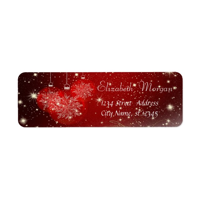 Etiqueta Bolas de Natal na moda, Vermelho (Frente)