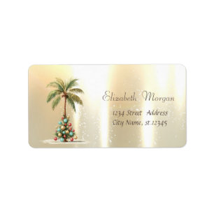 Etiqueta Bolas de Palmeiras de pinheiro Douradas