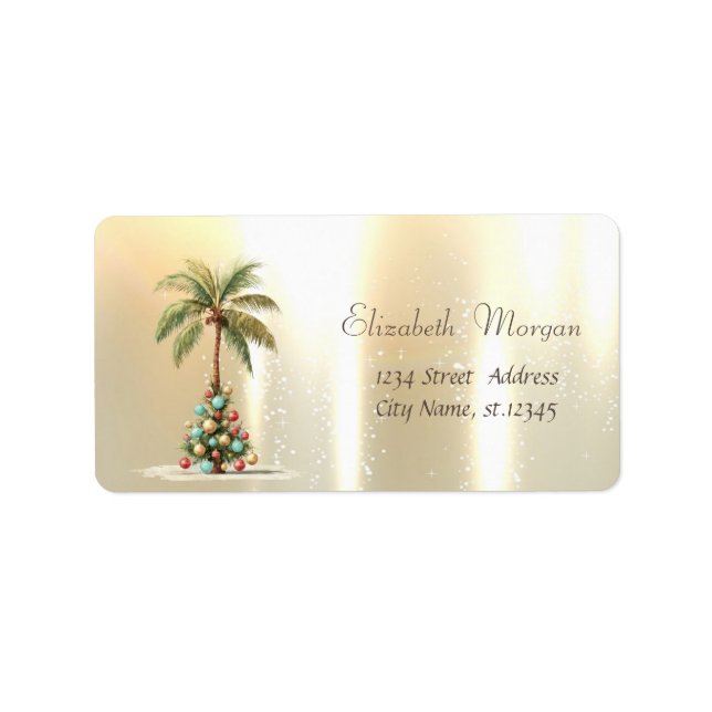 Etiqueta Bolas de Palmeiras de pinheiro Douradas (Frente)