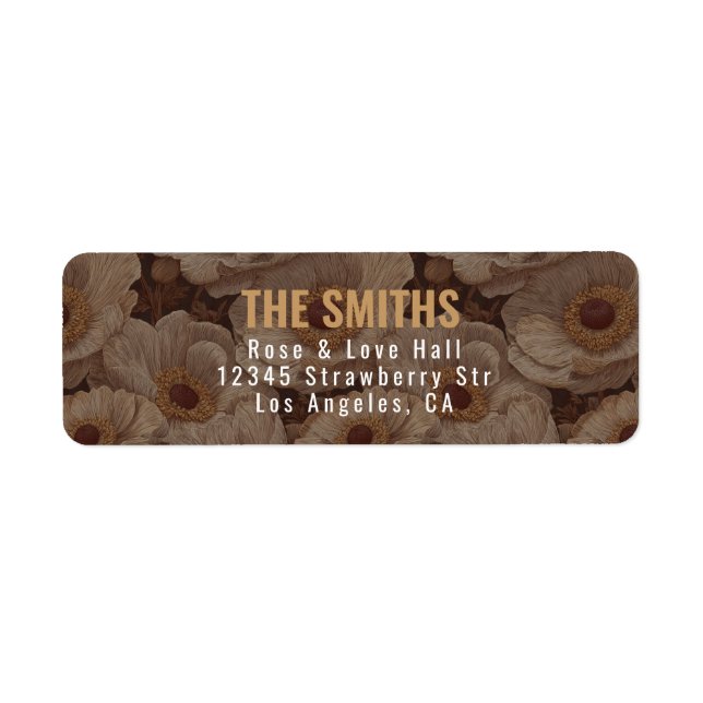 Etiqueta Bold Anemones Garden Lakeside Wedding (Frente)