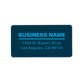 Etiqueta Bold Modern Business Name Modelo | Azul