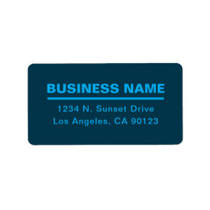 Etiqueta Bold Modern Business Name Modelo Azul