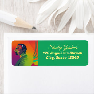 Etiqueta Bold Pop Art Afro-Americano com Bloqueios