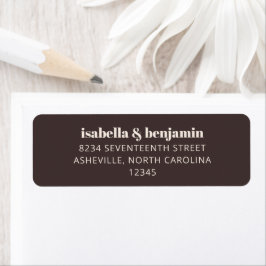 Etiqueta Bold Simple Brown Modern Wedding Return Address