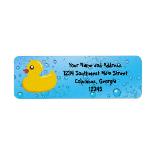 Etiqueta Bolhas Ducky/azuis de borracha bonitos