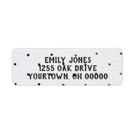 Etiqueta bolinhas a preto e branco