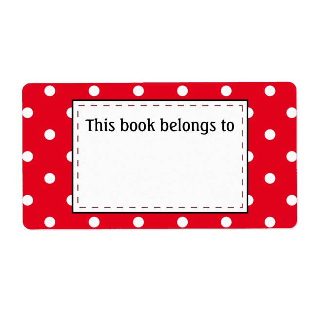 Etiqueta Bolinhas em vermelho e branco (Frente)