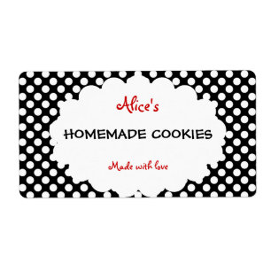 Etiqueta Bolinhas retros biscoitos caseiros personalizados