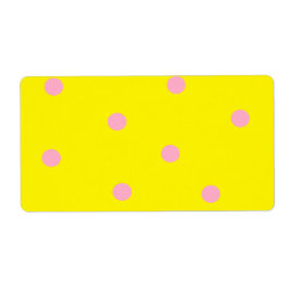 Etiqueta Bolinhas rosa em amarelo