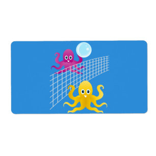 Etiqueta Bolinhos engraçados jogando voleibol