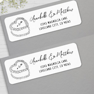 Etiqueta Bolo Antigo Endereço de Devolução de Casamento Des