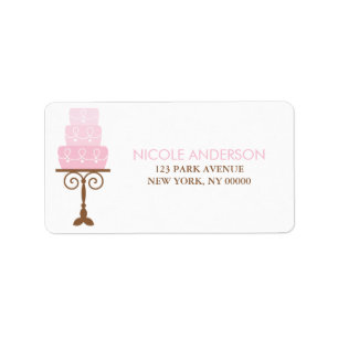 Etiqueta Bolo de aniversário cor-de-rosa
