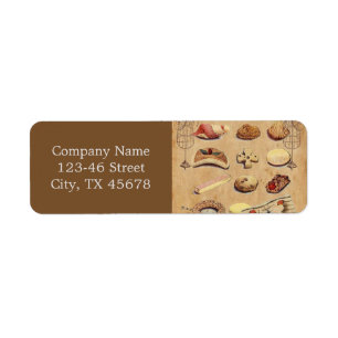 Etiqueta bolo de sobremesa francês pastelaria bolachas de p